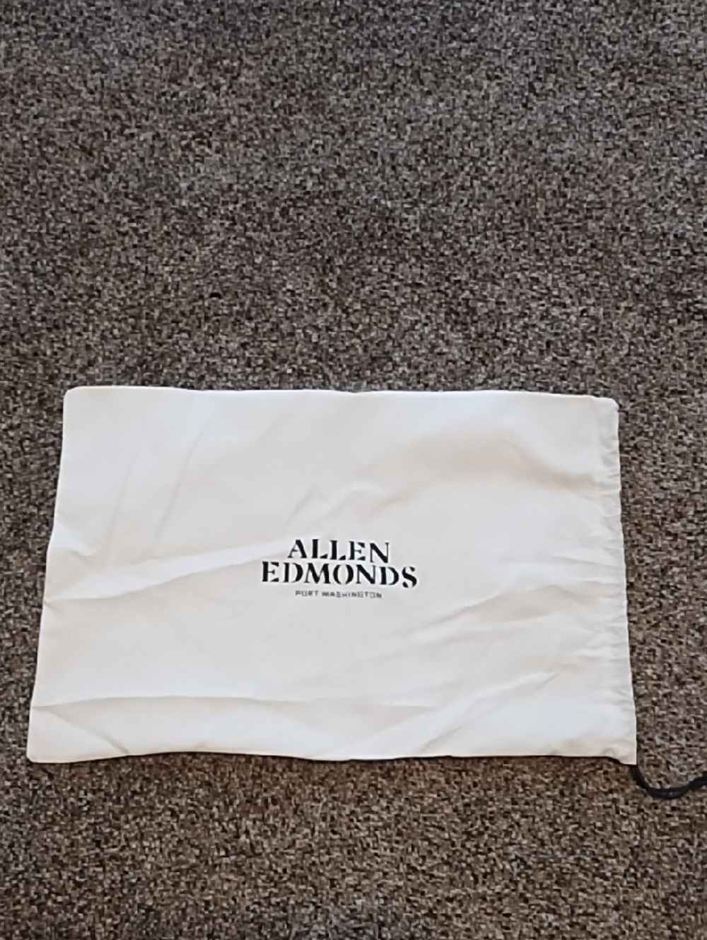 Allen Edmonds White Shoe Dust Bag with Logo